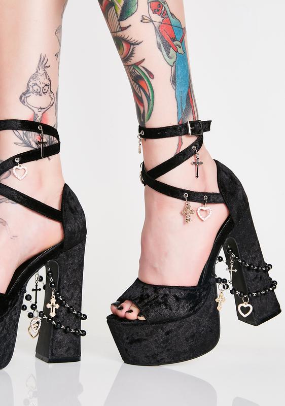 dollskill black heels