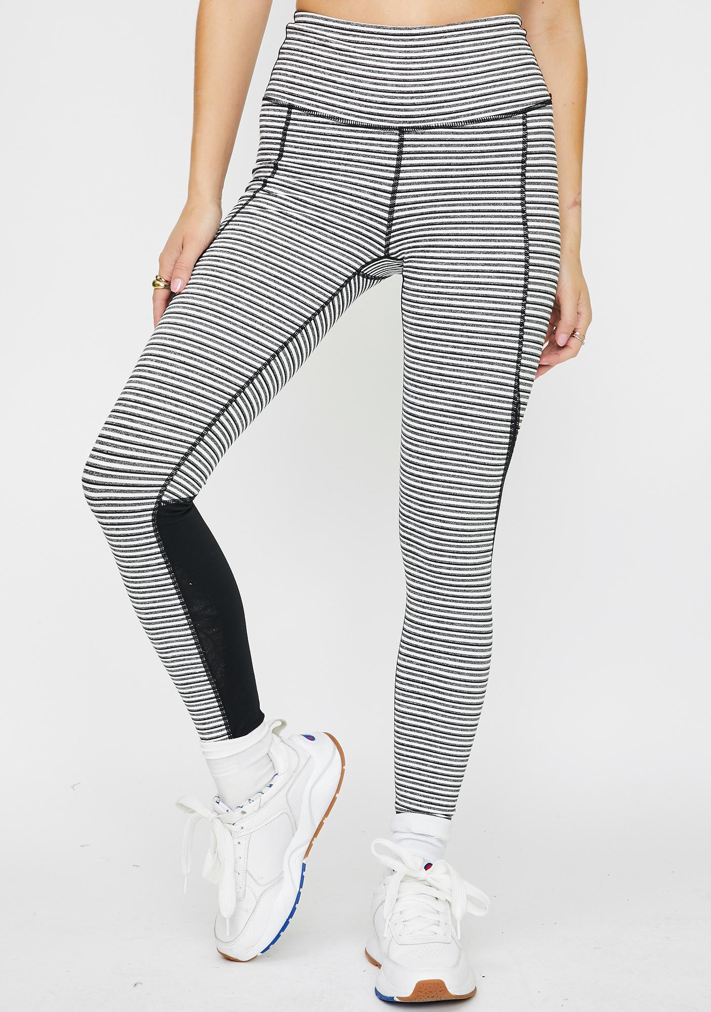 striped sports leggings