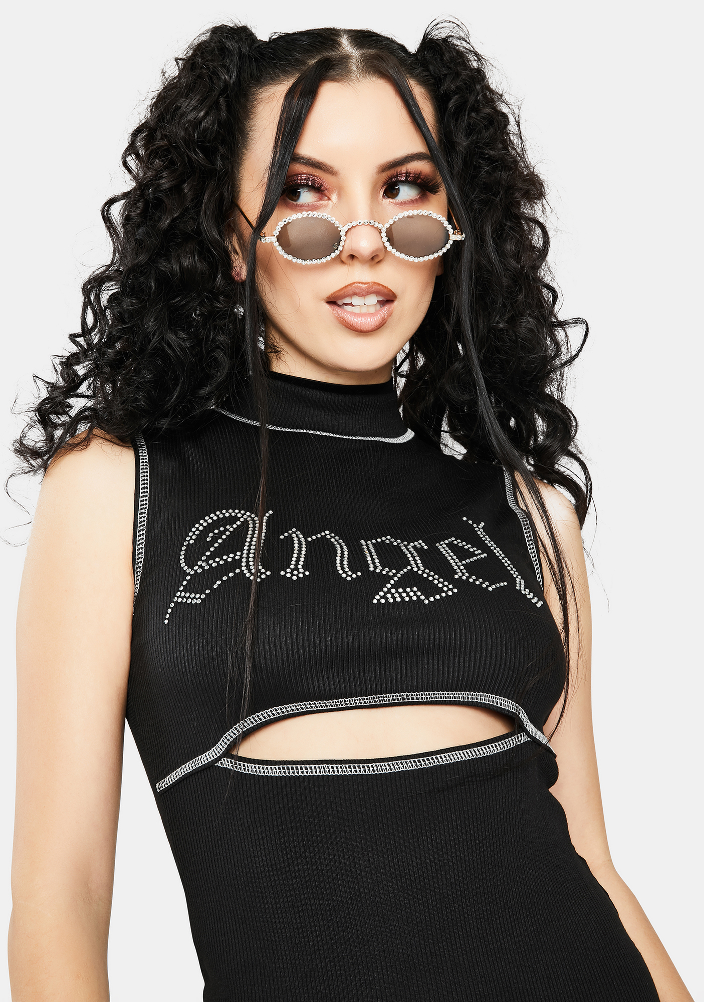 ZEMETA Angel Ribbed Bodycon Dress Dolls Kill