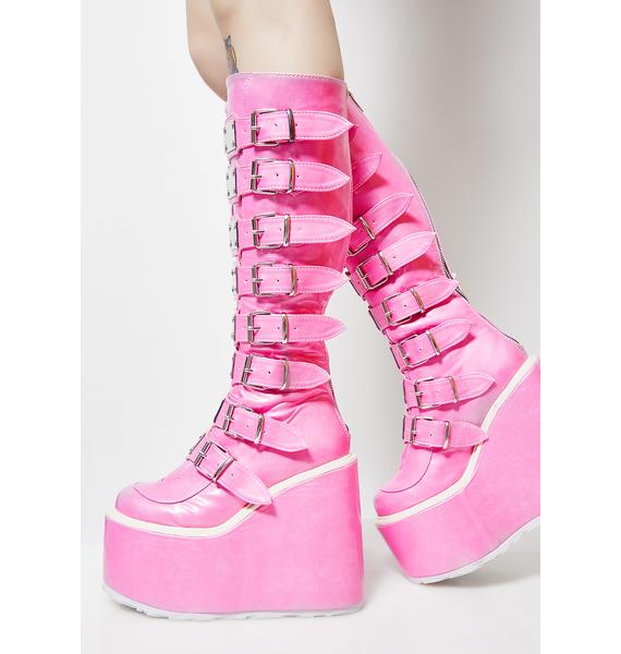 pink demonia trinity boots