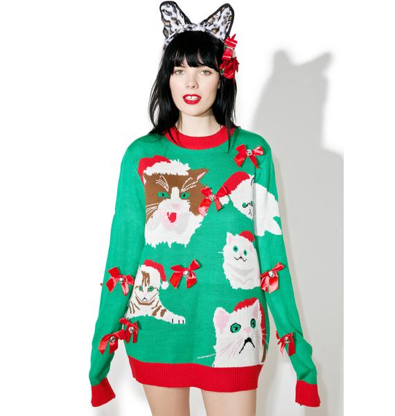 Tipsy Elves Crazy Cat Sweater | Dolls Kill