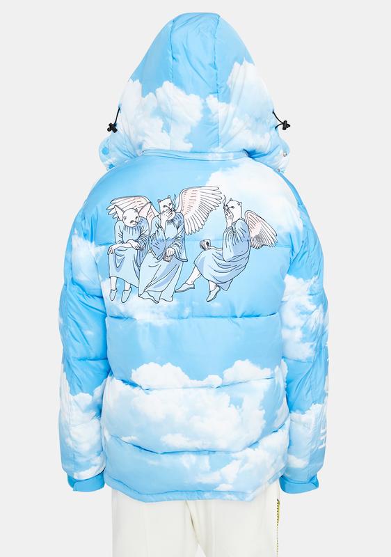 ripndip heaven and hell puffer jacket blue