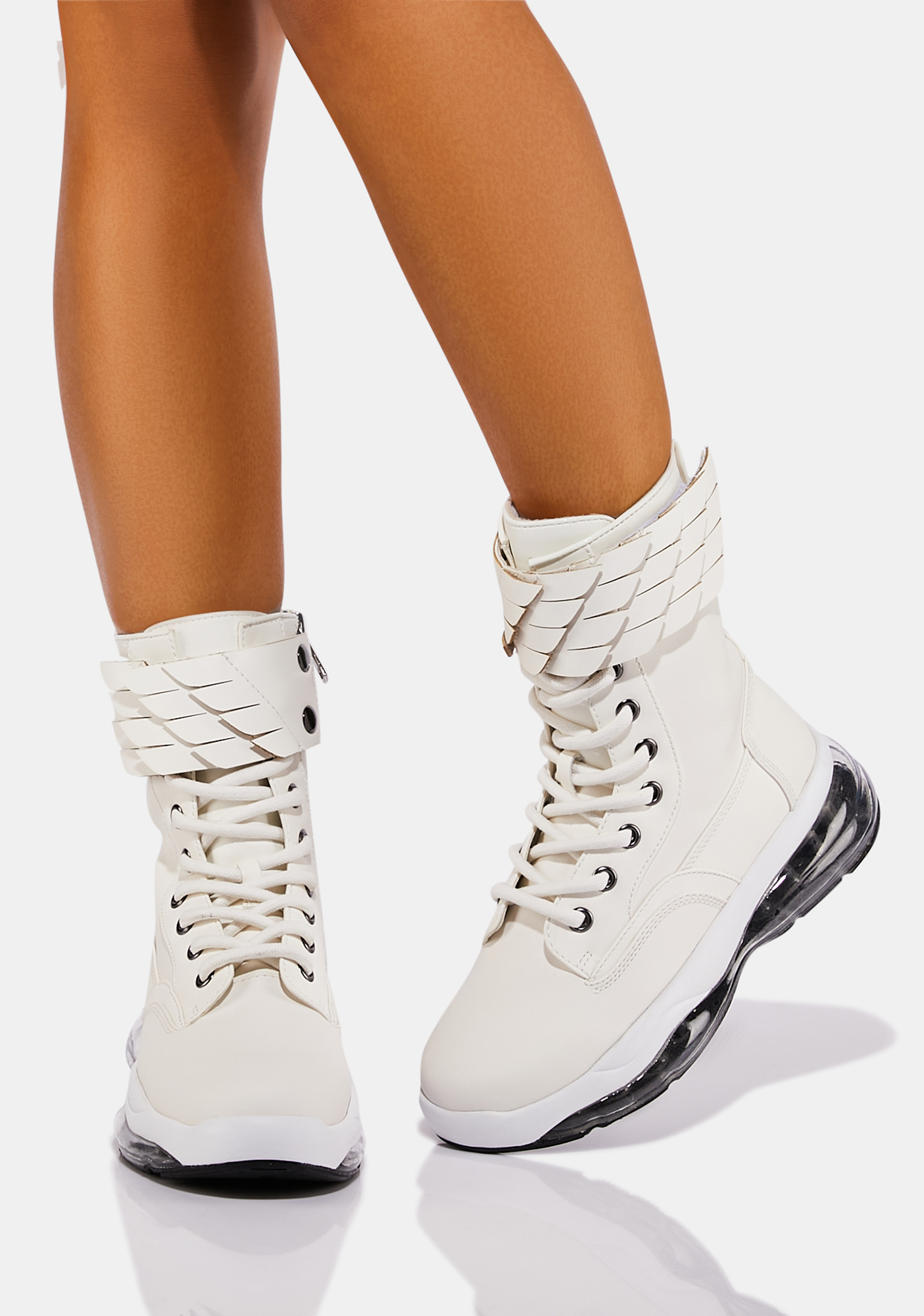 Esqape Color Changing UV Winged Rubber Sole Boots | Dolls Kill