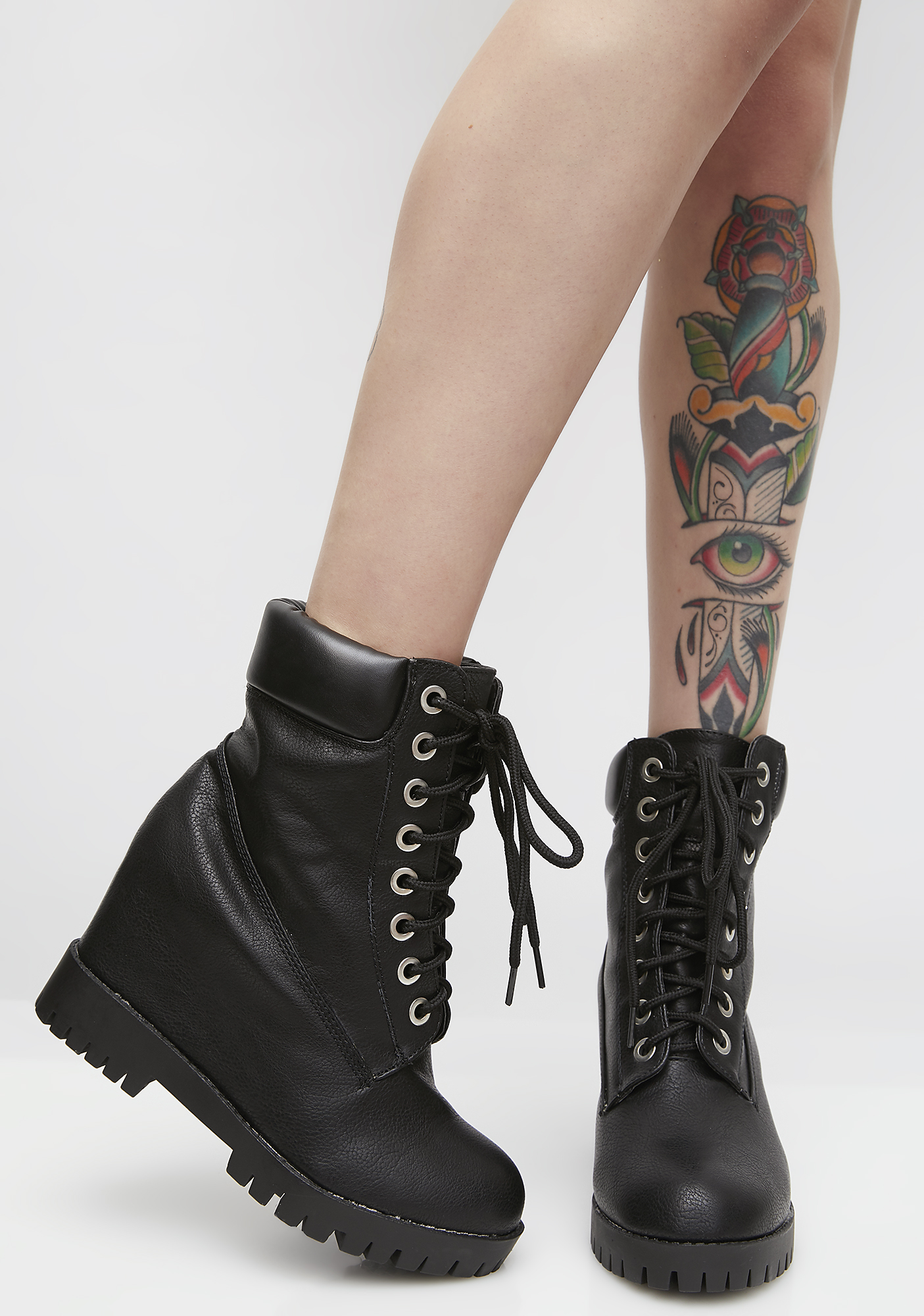 wedge combat boots