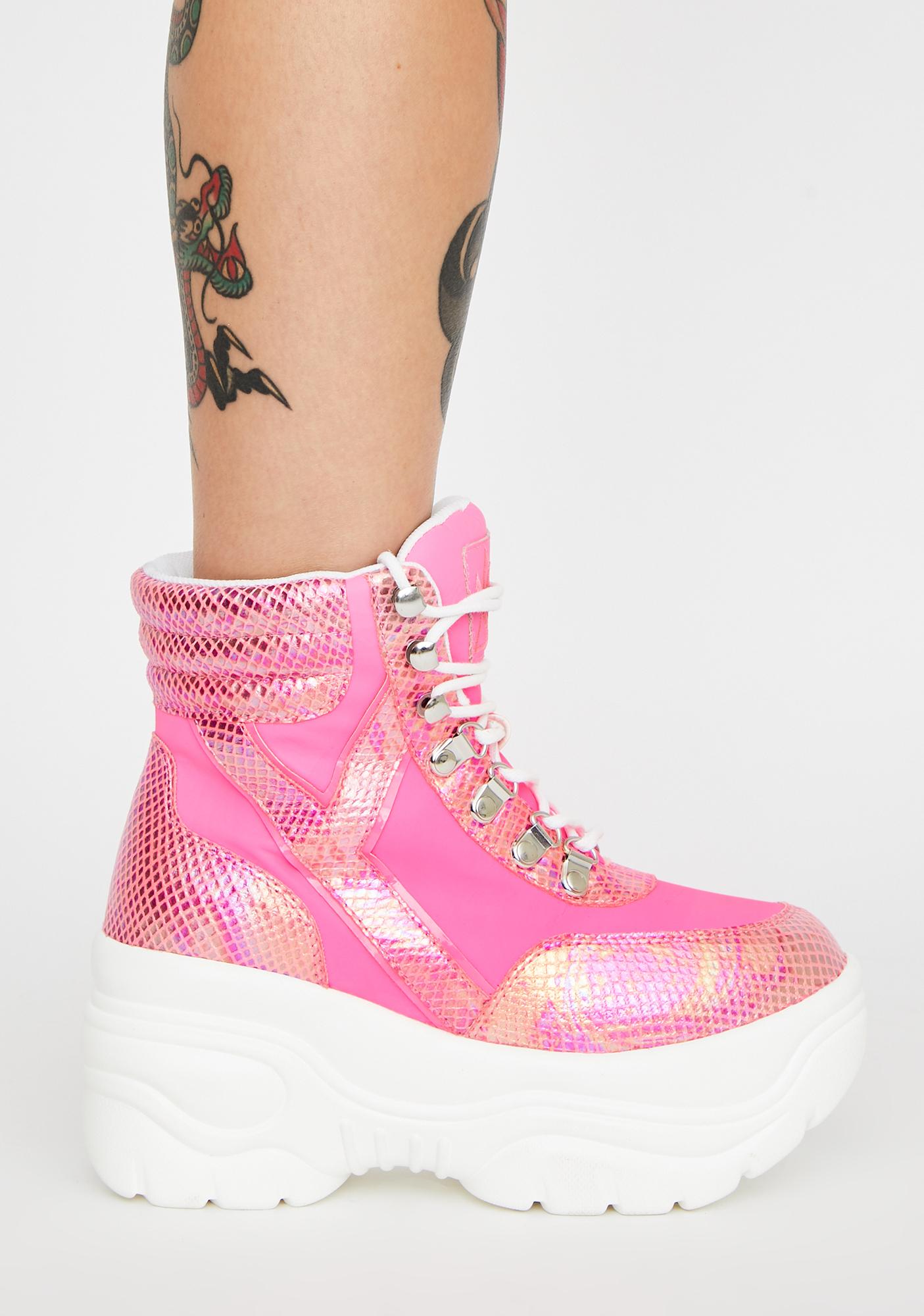 hot pink platform sneakers