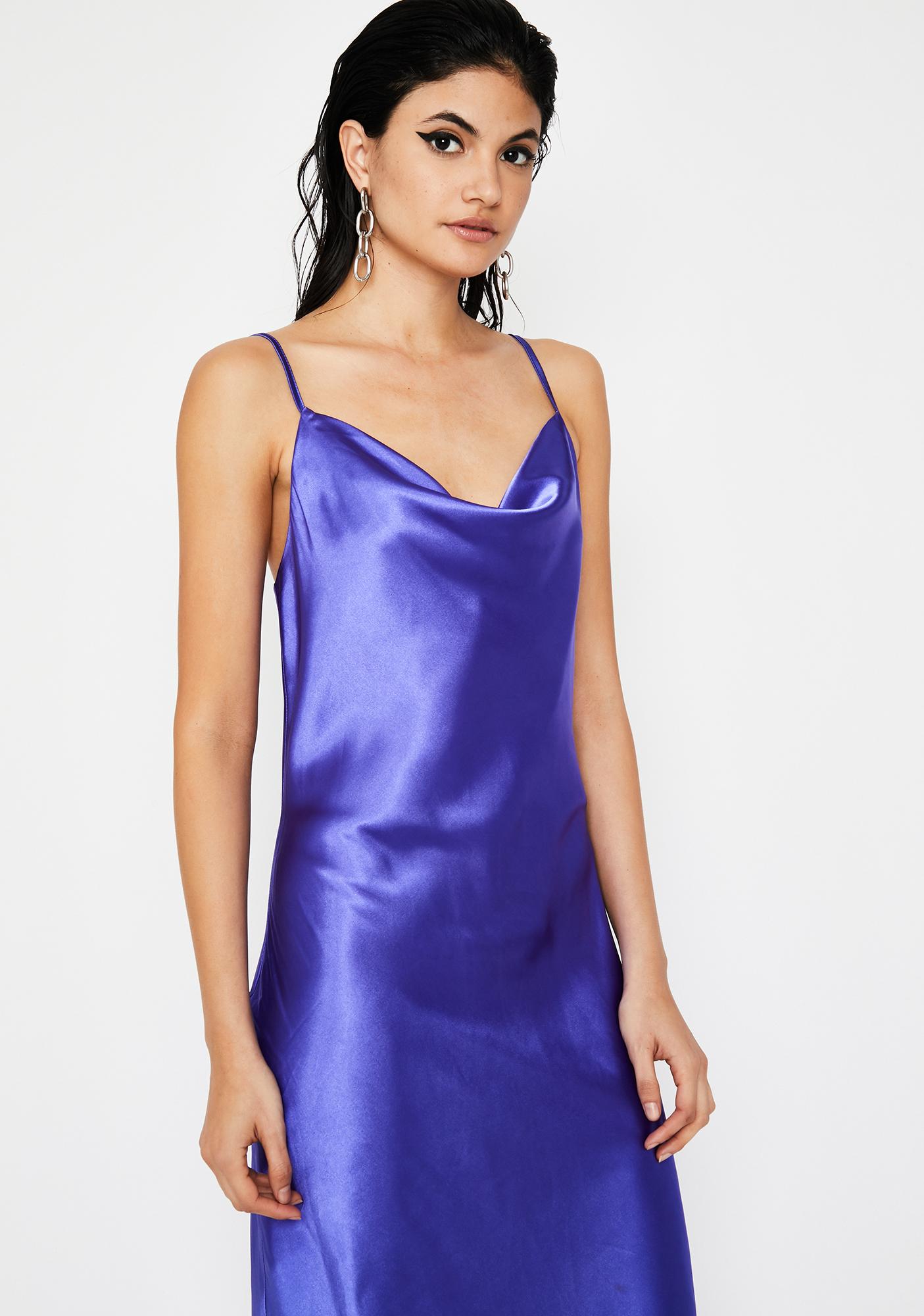 purple silk slip dress