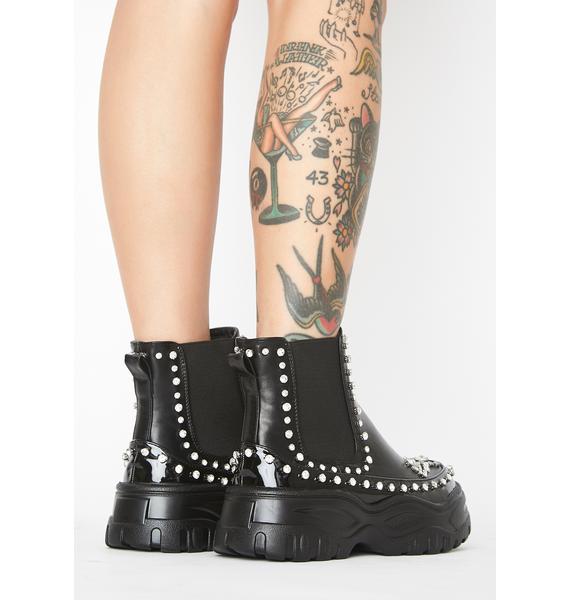 leather chunky platform boots