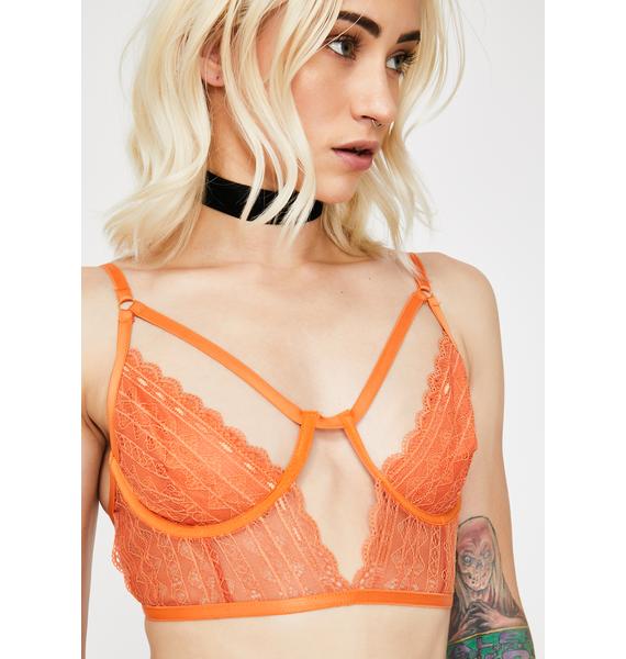 Halloween Sexy Lace Cut Out Bralette Orange Dolls Kill 