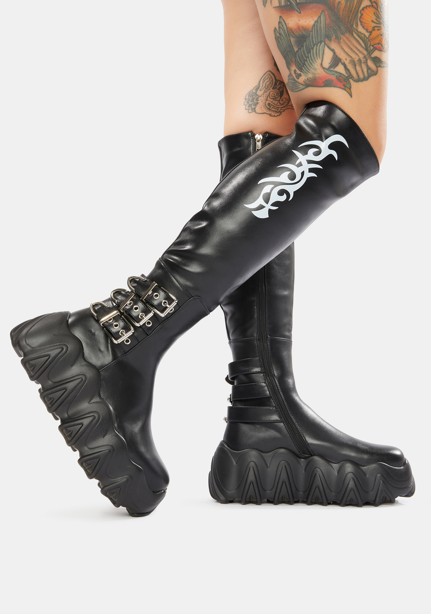 slick nicks knee high platform boots lamoda