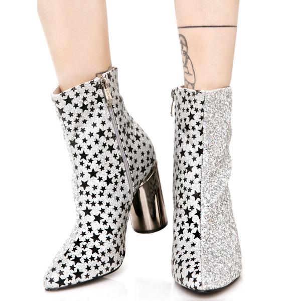 Glitter Stars Ankle Boots | Dolls Kill