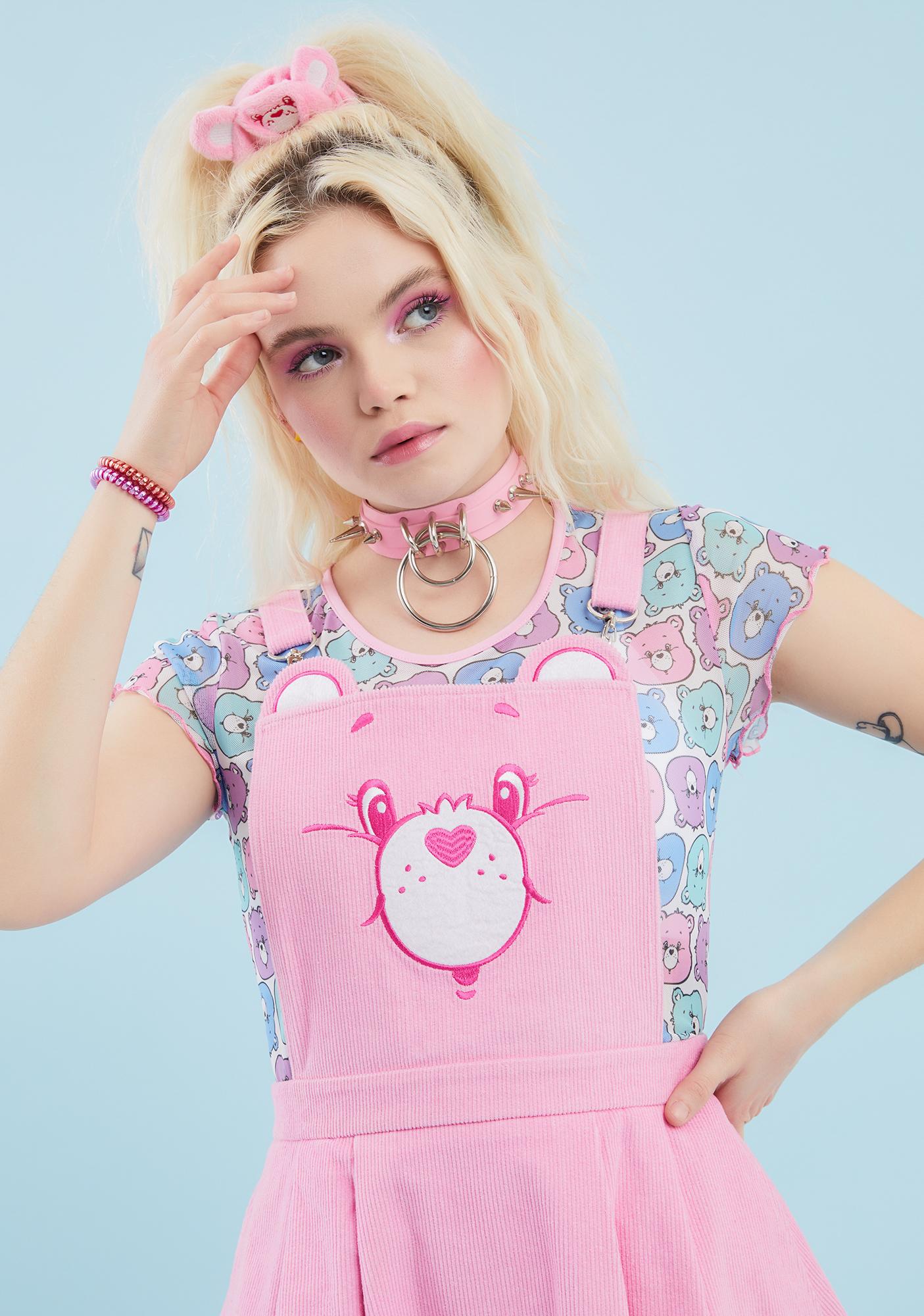 Dolls Kill X Care Bears Corduroy Embroidered Overall Pinafore Dress ...