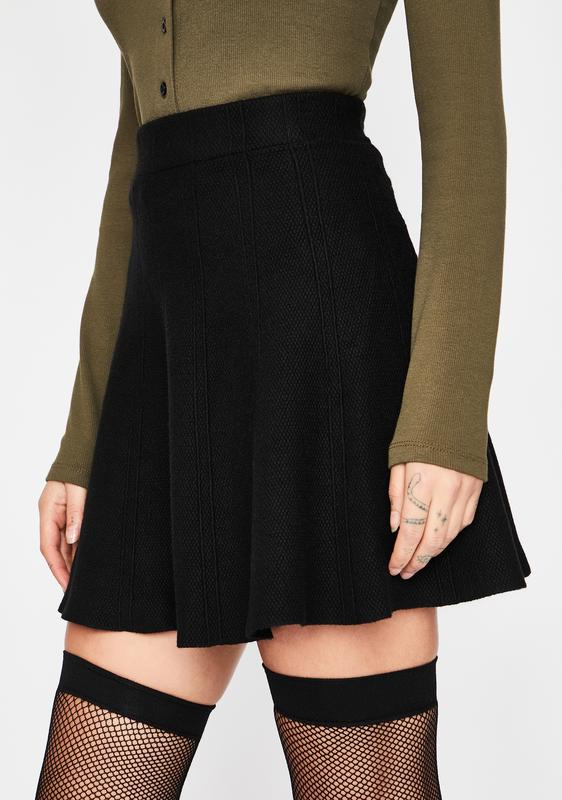 black mini circle skirt
