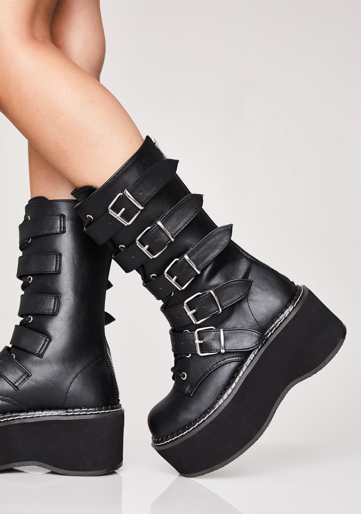 Demonia x Dolls Kill Armageddon Platform Buckle Boots Dolls Kill