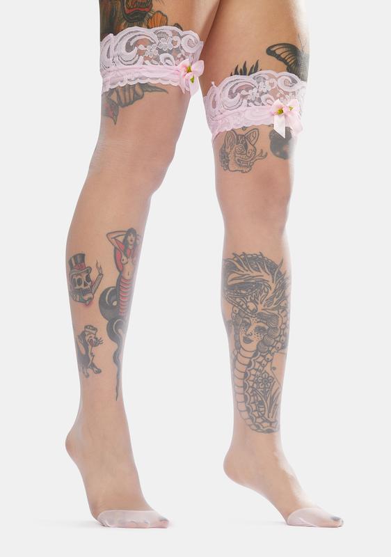 sheer thigh high socks