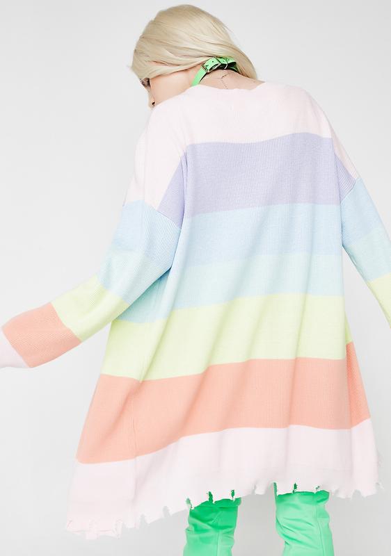 dolls kill rainbow cardigan