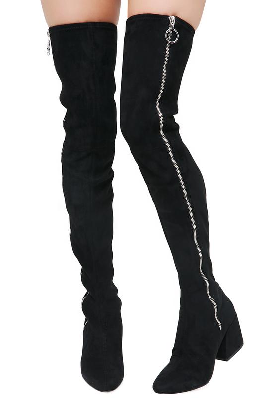 over the knee zipper boots