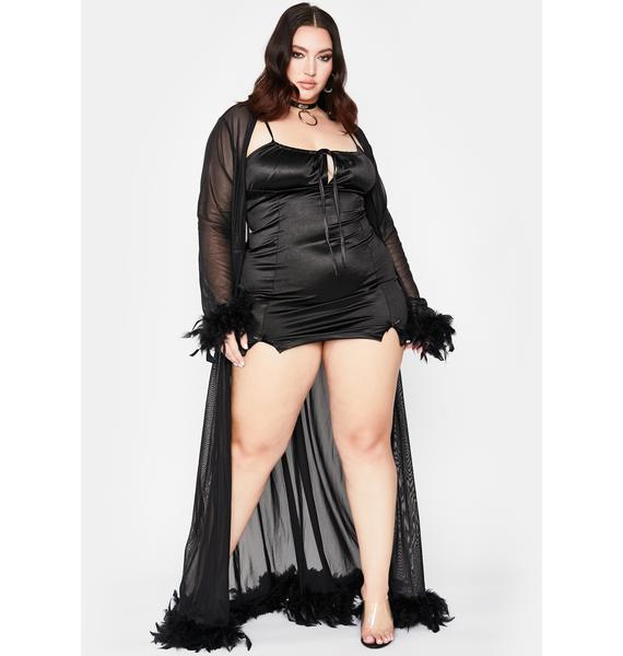 plus size feather robe