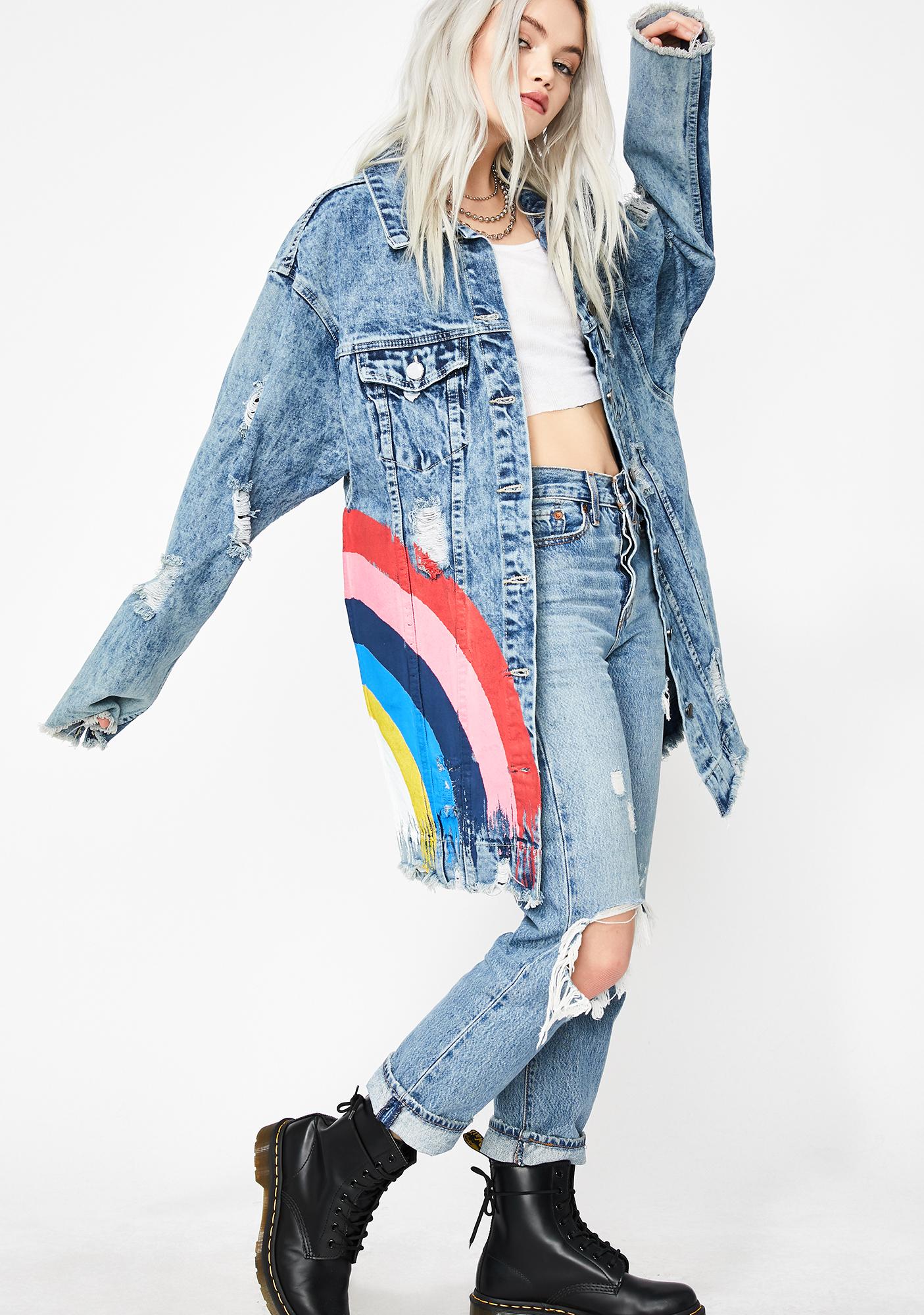 all we need is love denim jacket