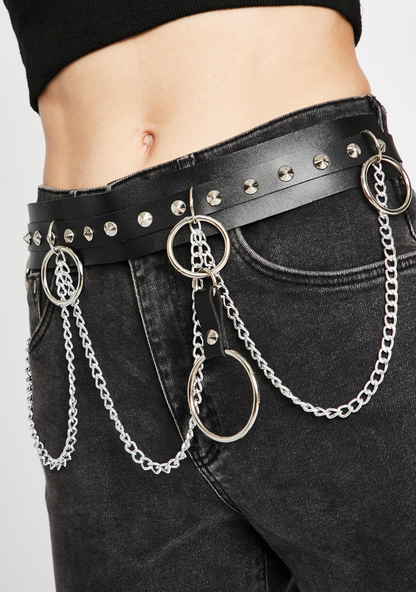 O-Ring Chain Studded Belt | Dolls Kill