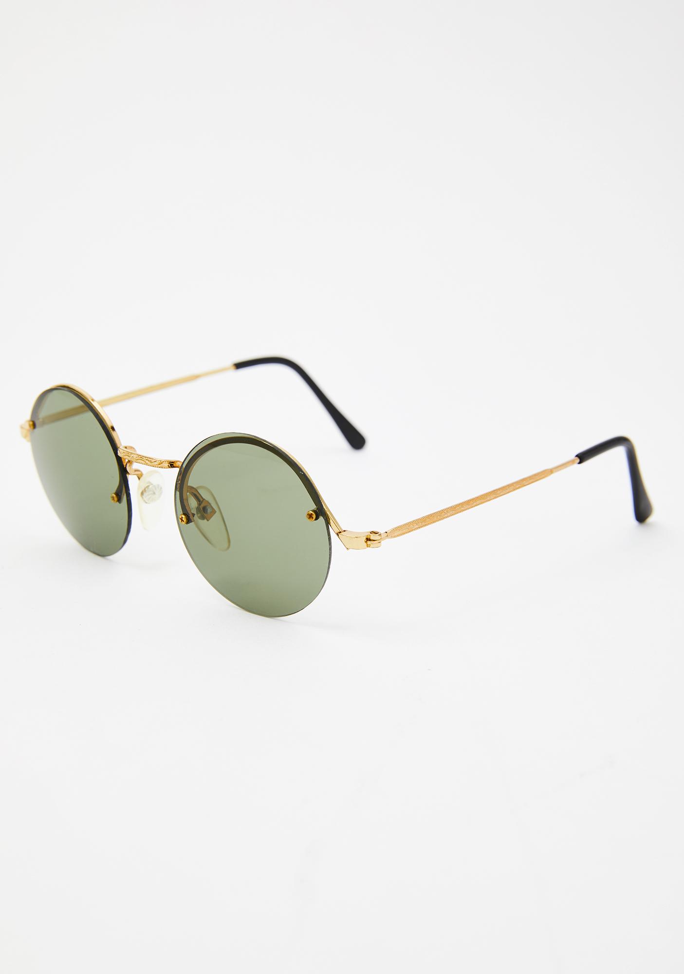 Replay Vintage Sunglasses Green Rounders Sunglasses | Dolls Kill