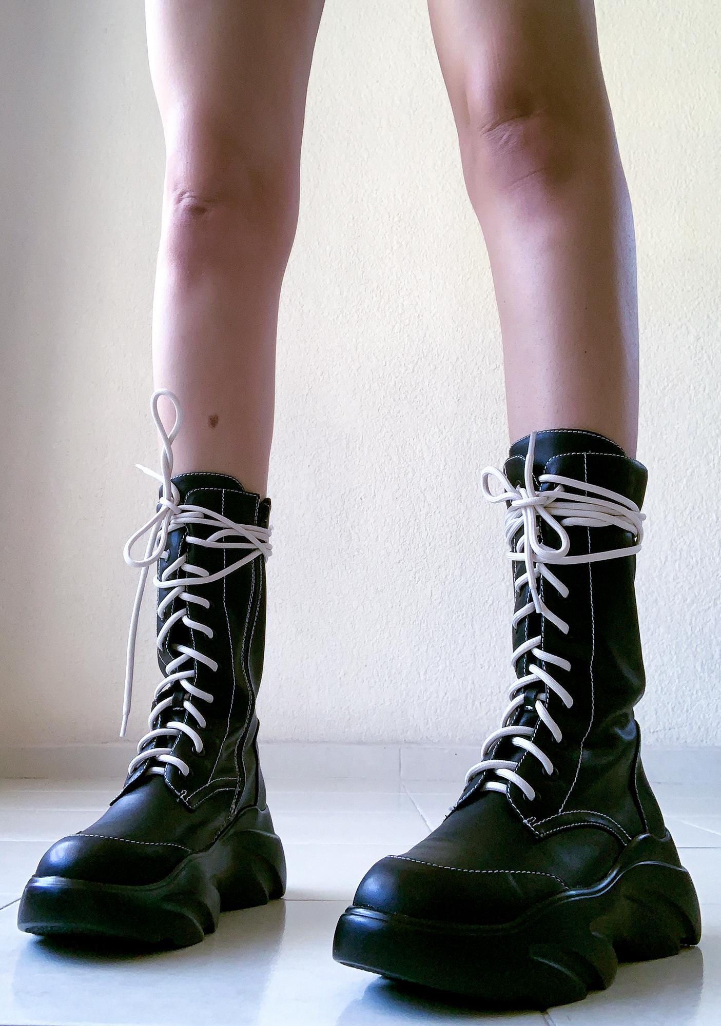 Poster Grl Combat Sneaker Boots - Black 