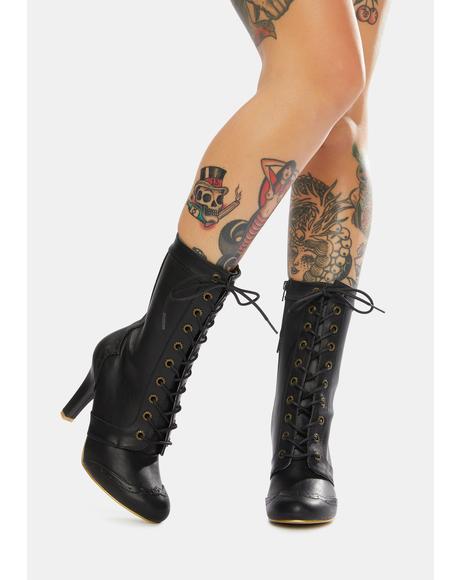 black demonia matte low trinity boots