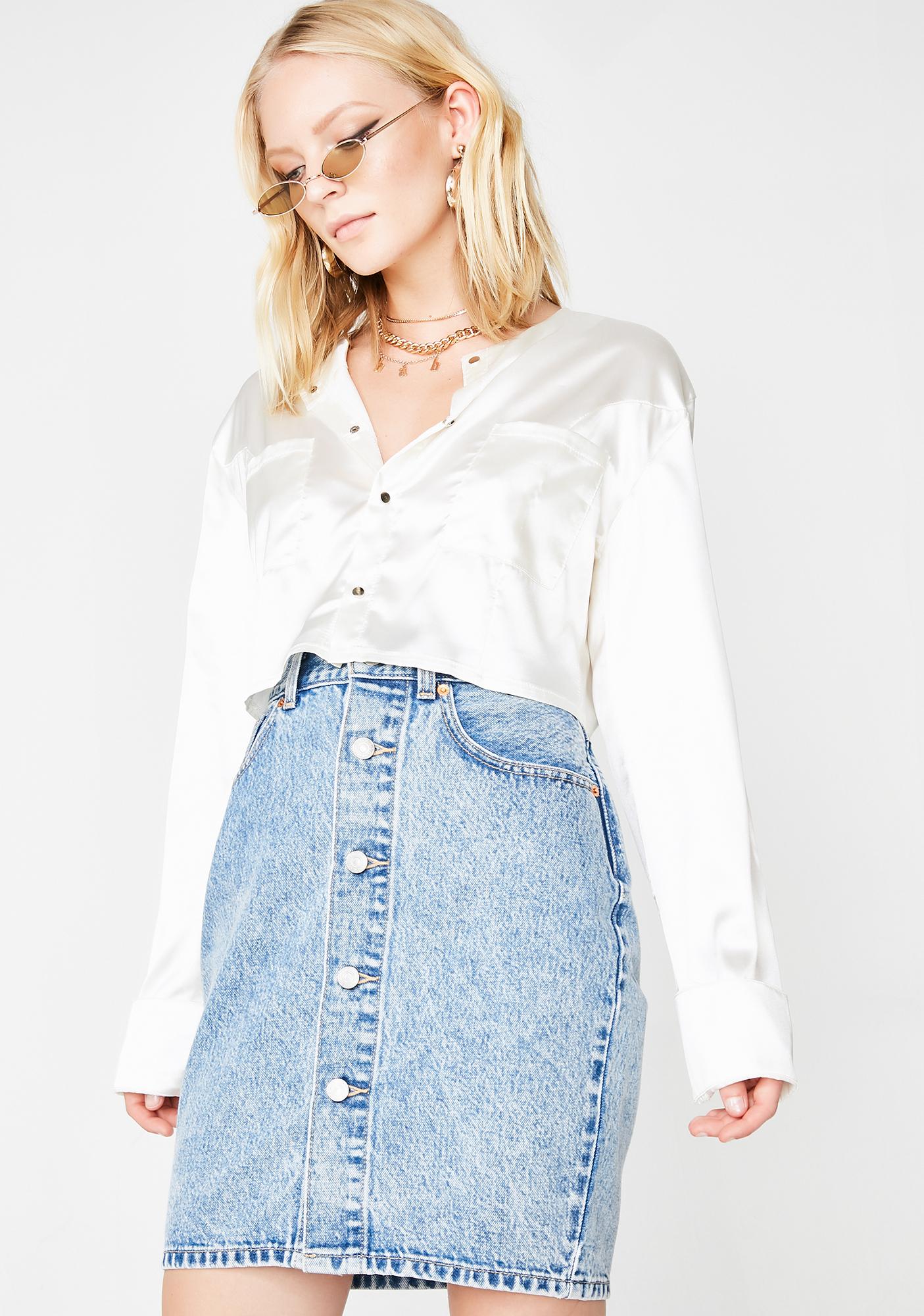 levi's button thru mom skirt