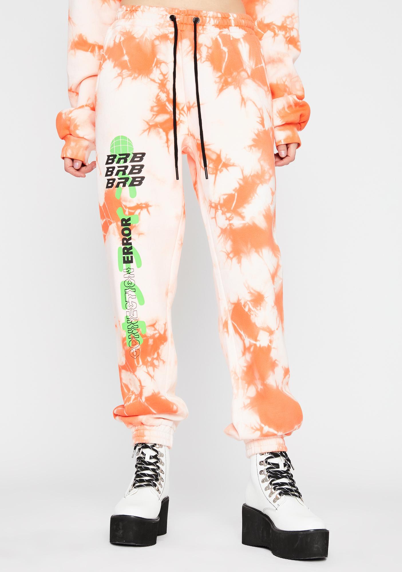 Current Mood Tie Dye Jogger Sweatpants - Neon Orange | Dolls Kill