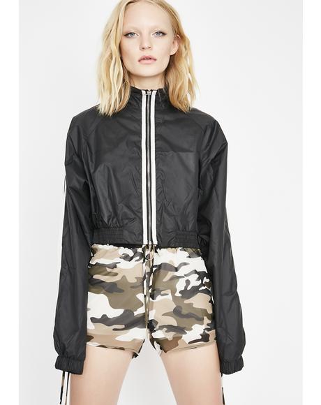 Midnight Ahead Of Myself Cropped Windbreaker