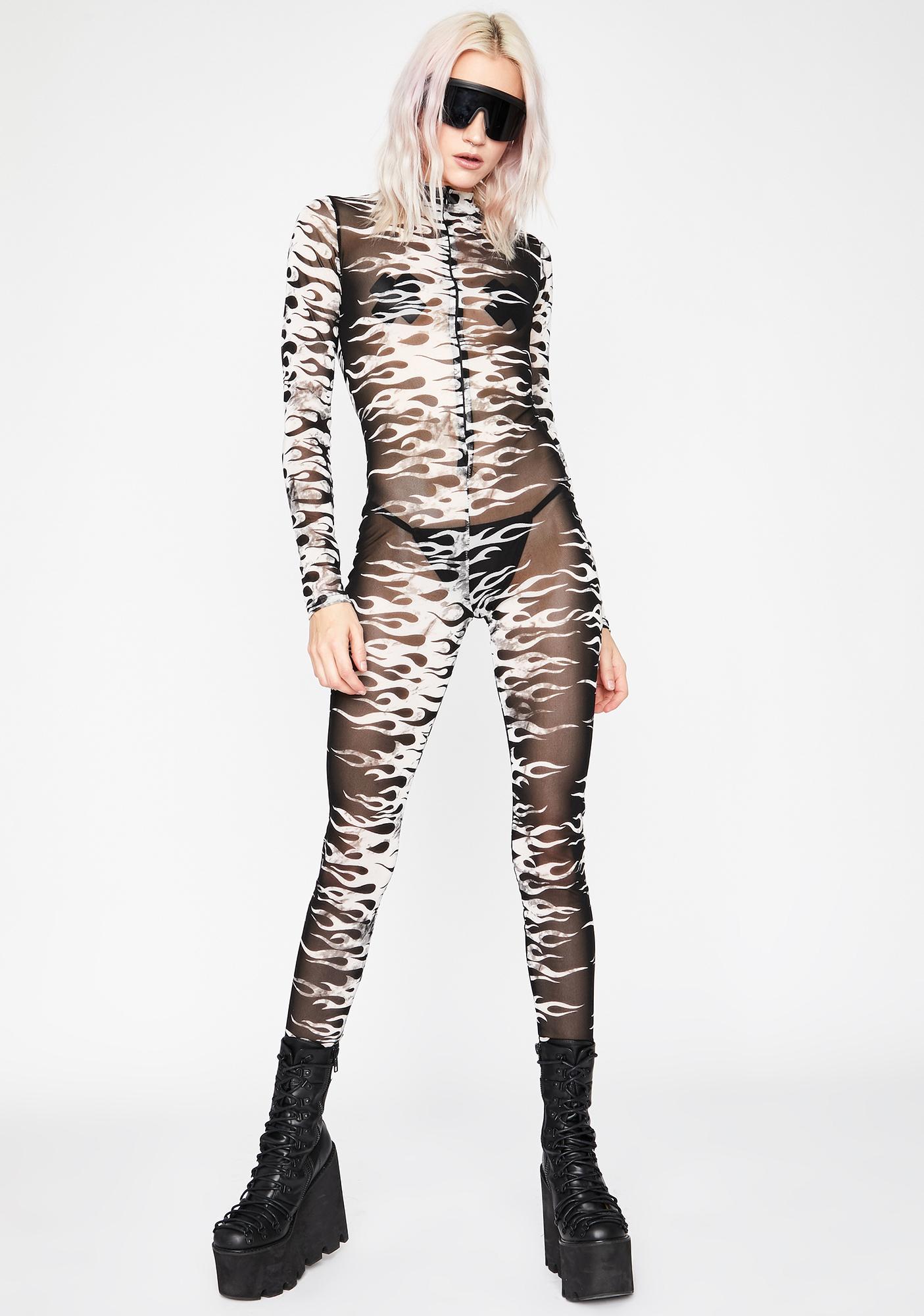 white mesh jumpsuit