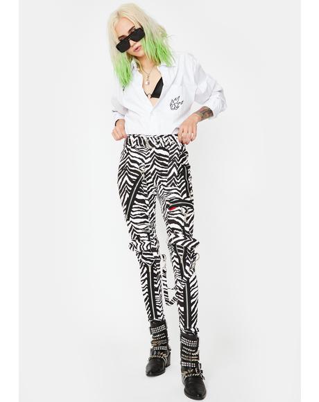 Zebra Classic Slim Leg Bondage Pants