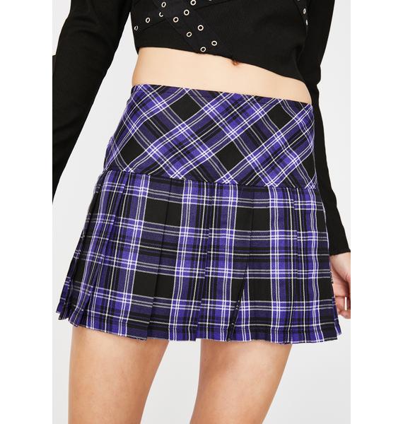 Tripp NYC Purple Pleated Plaid Mini Skirt | Dolls Kill