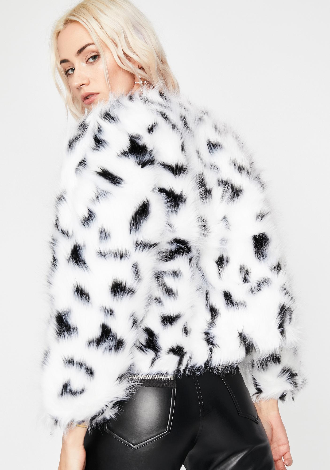 Dalmatian Spot Faux Fur Jacket | Dolls Kill