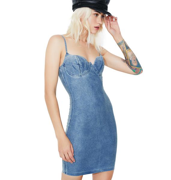 Denim Bodycon Mini Dress Dolls Kill