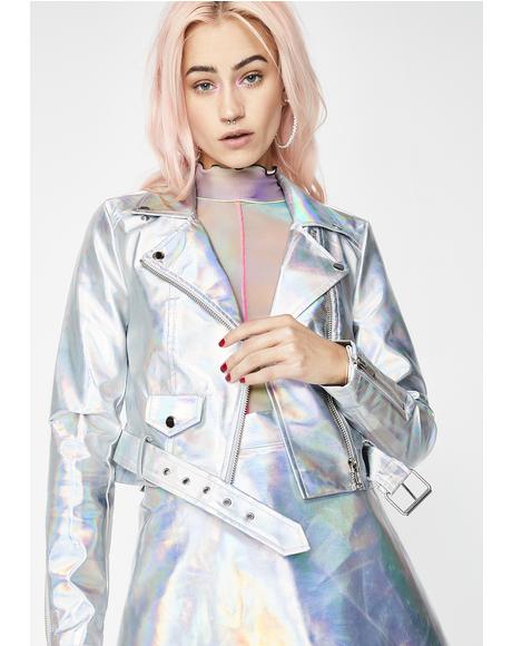Lil' Spacey Holographic Moto Jacket