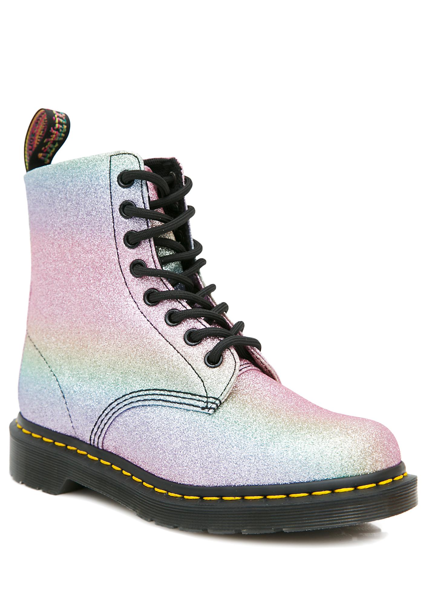 dr martens glitter rainbow