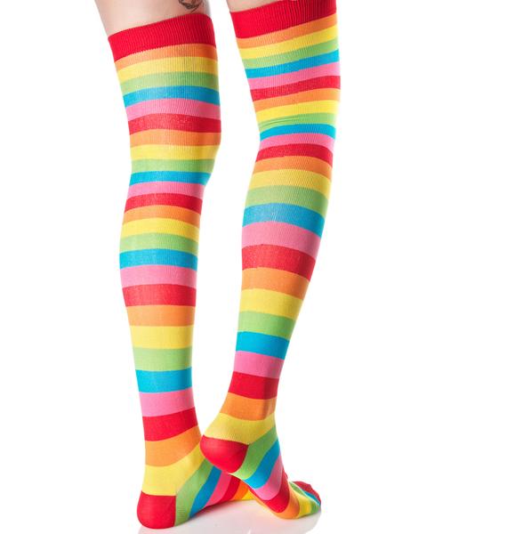 Rainbow Cutie Thigh Highs | Dolls Kill
