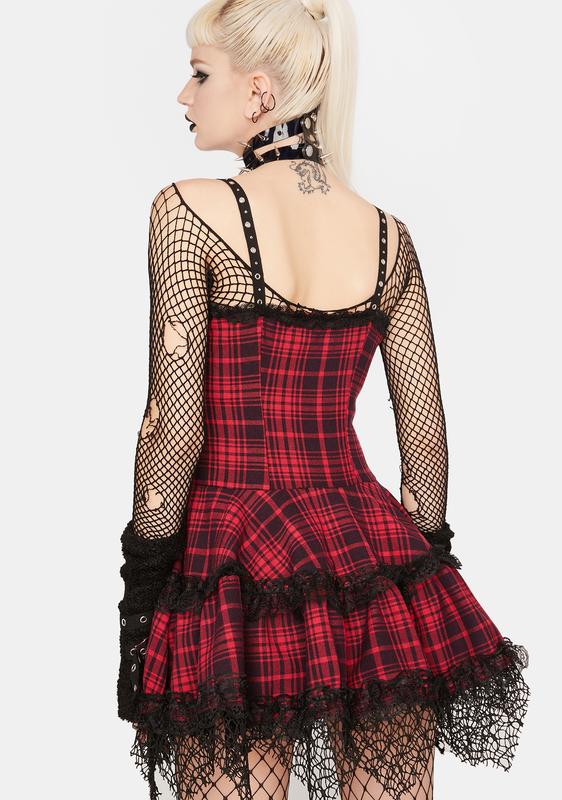 Punk Studded Mini Strap Dress