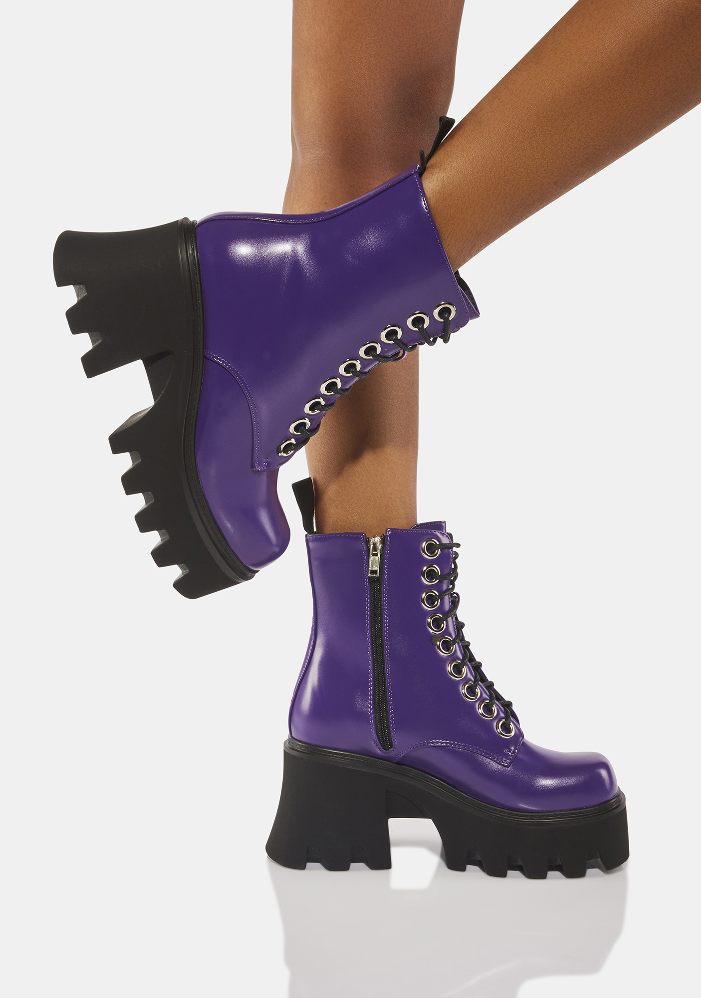 Lamoda Purple Run To You Platform Ankle Boots | Dolls Kill