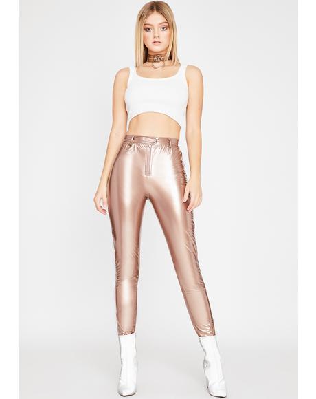 Rose Pressure Point Vinyl Pants