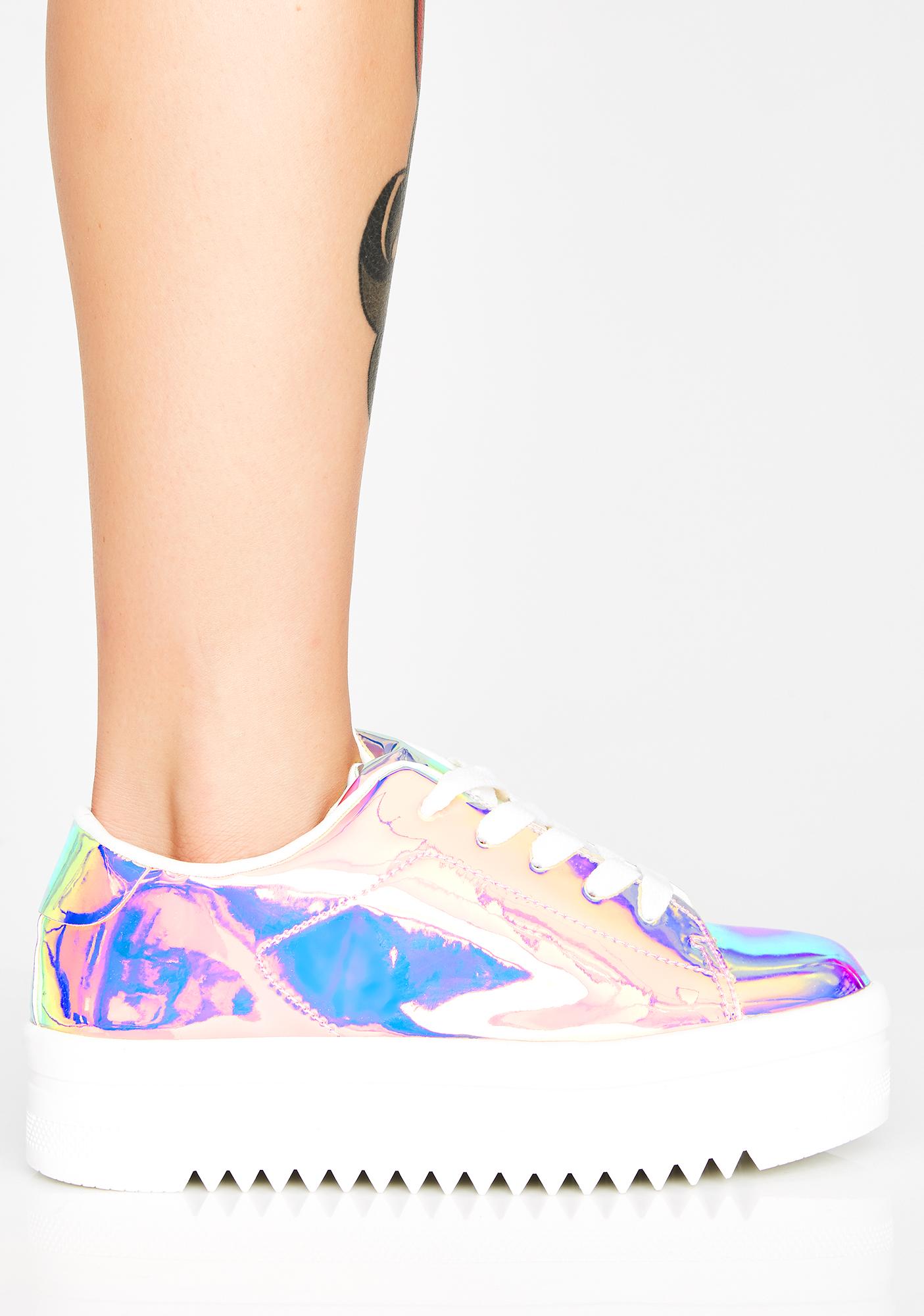 dolls kill holographic shoes