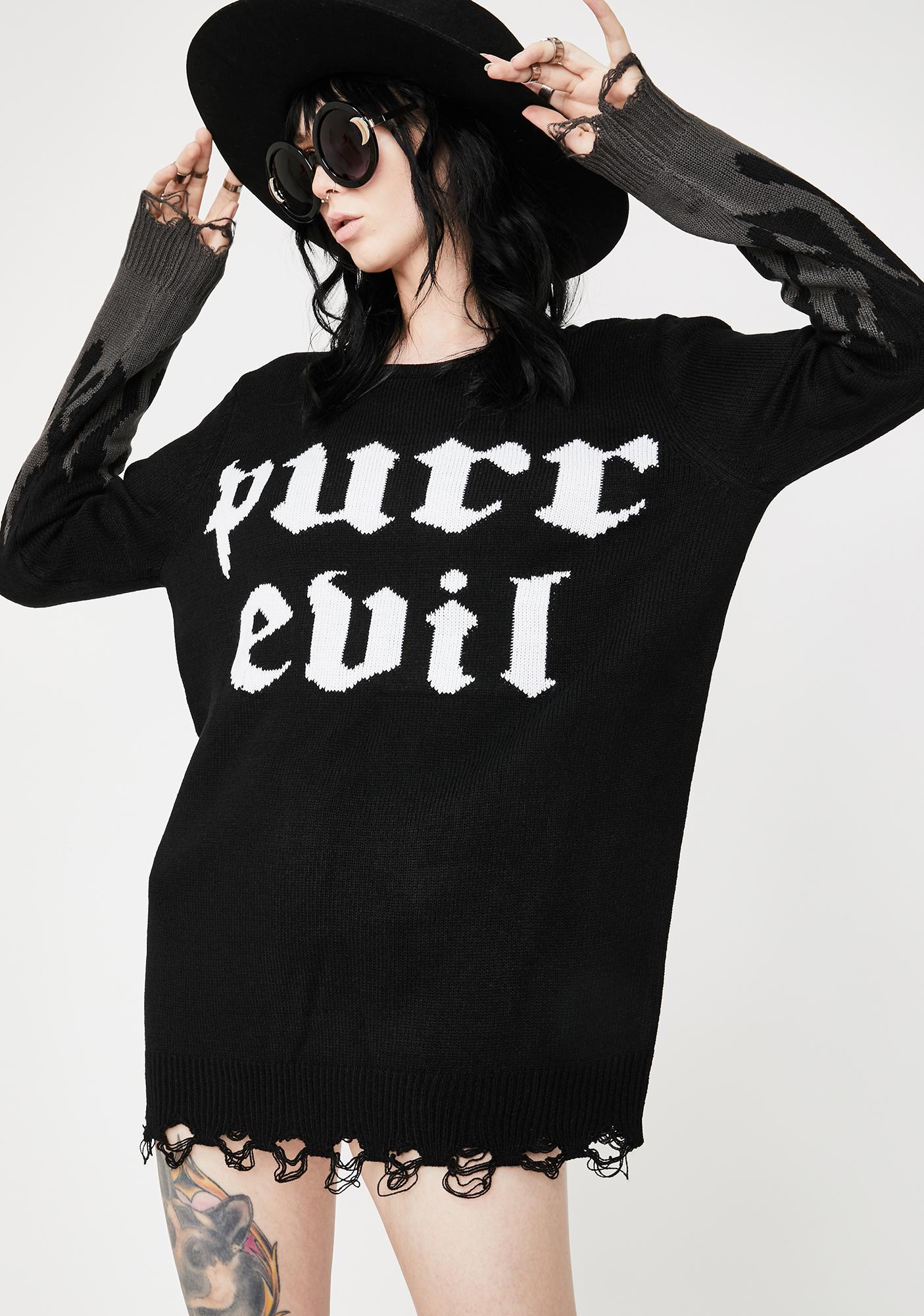 killstar feline festive knit sweater