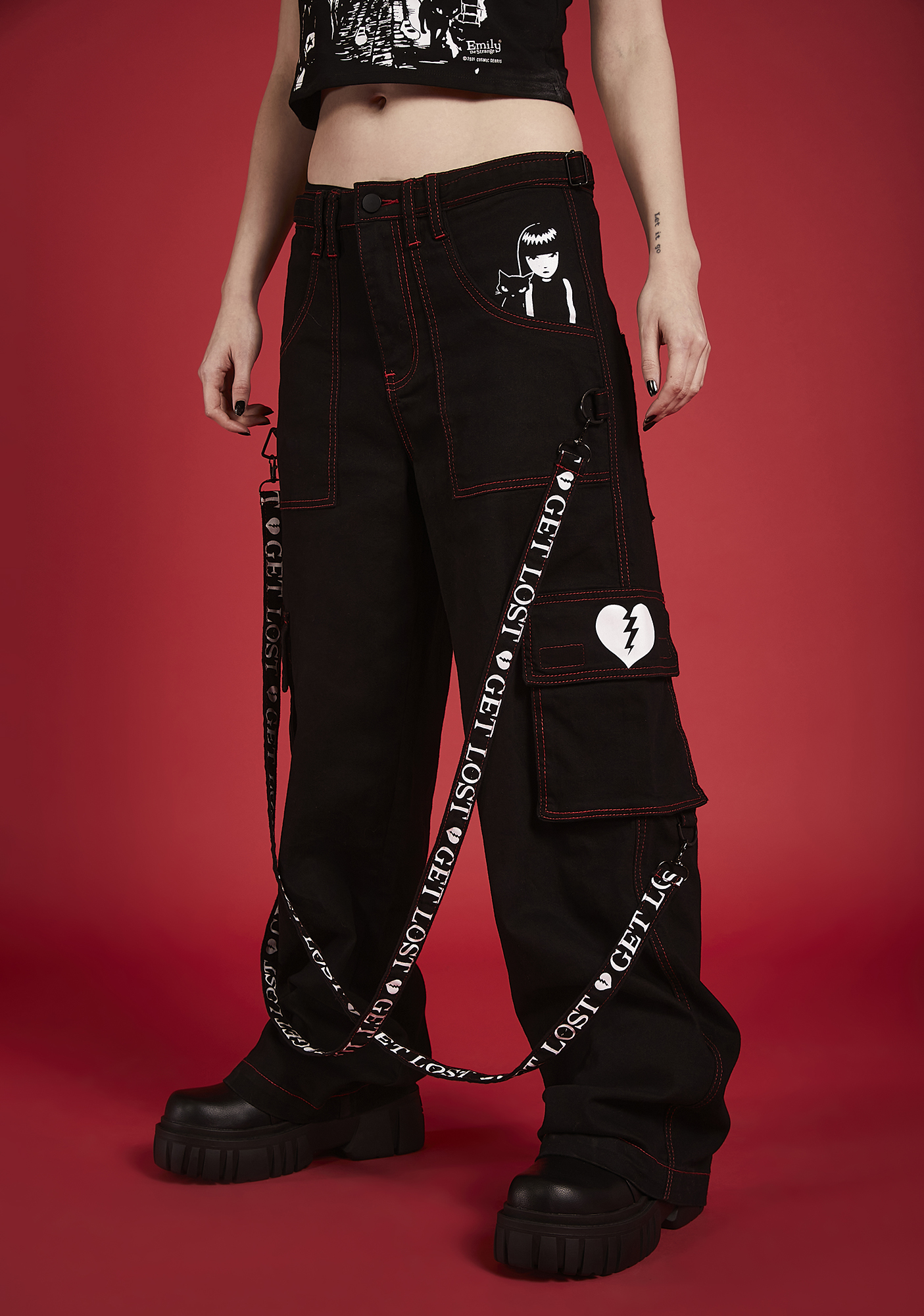 embroidered cargo pants