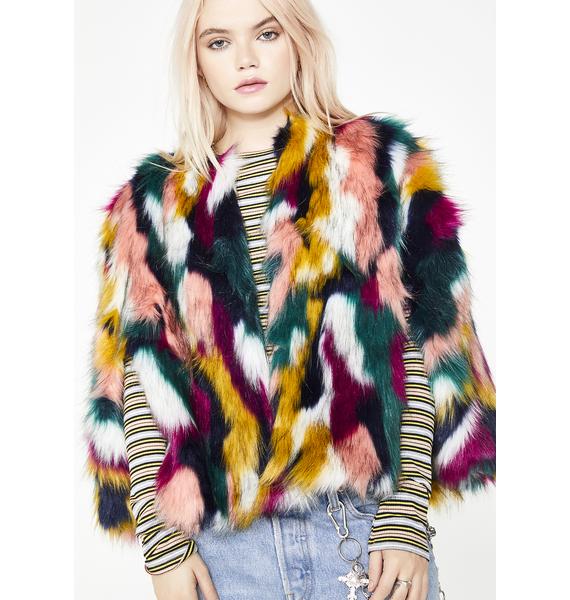 Rainbow Furry Jacket | Dolls Kill