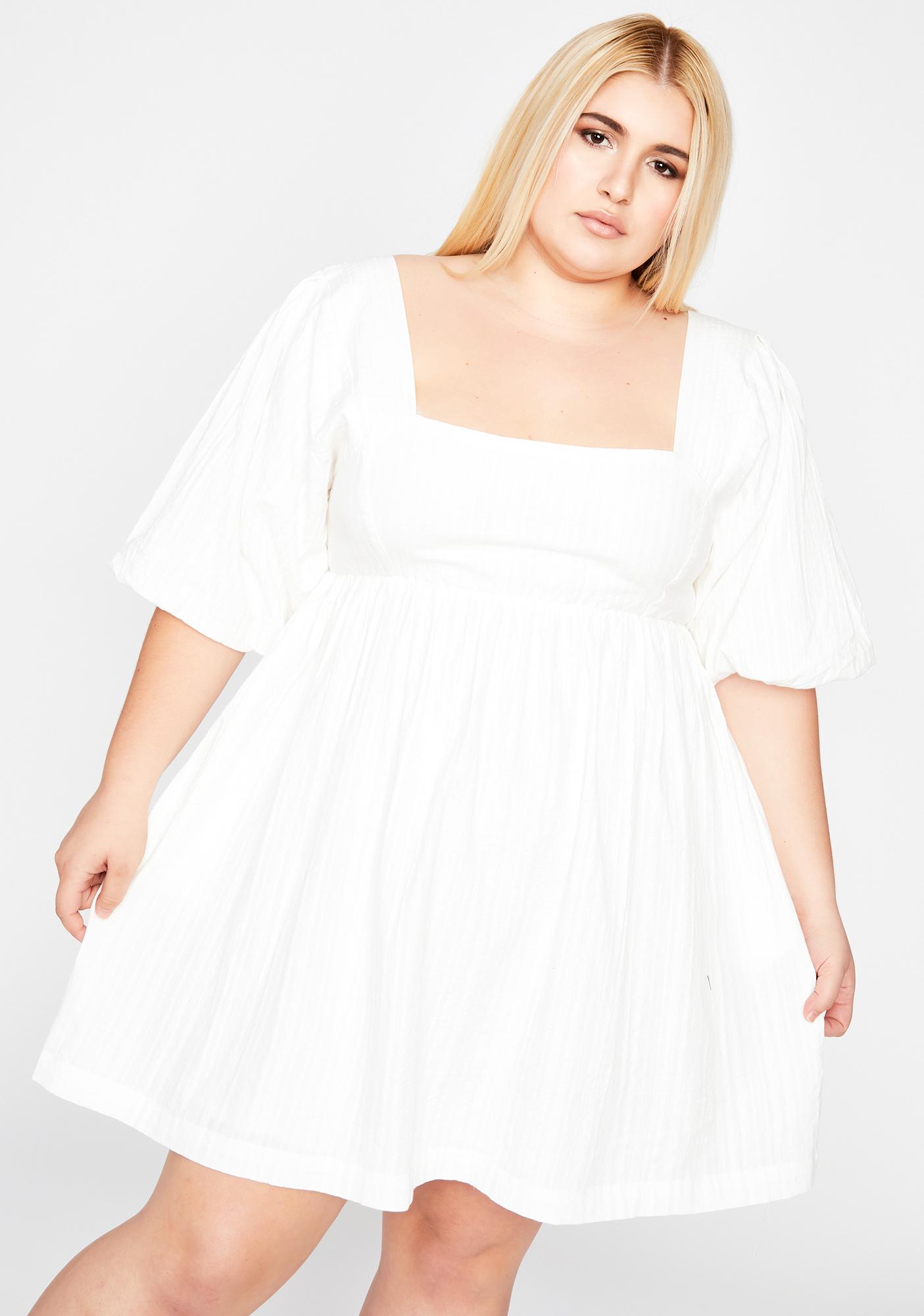 plus size white babydoll dress