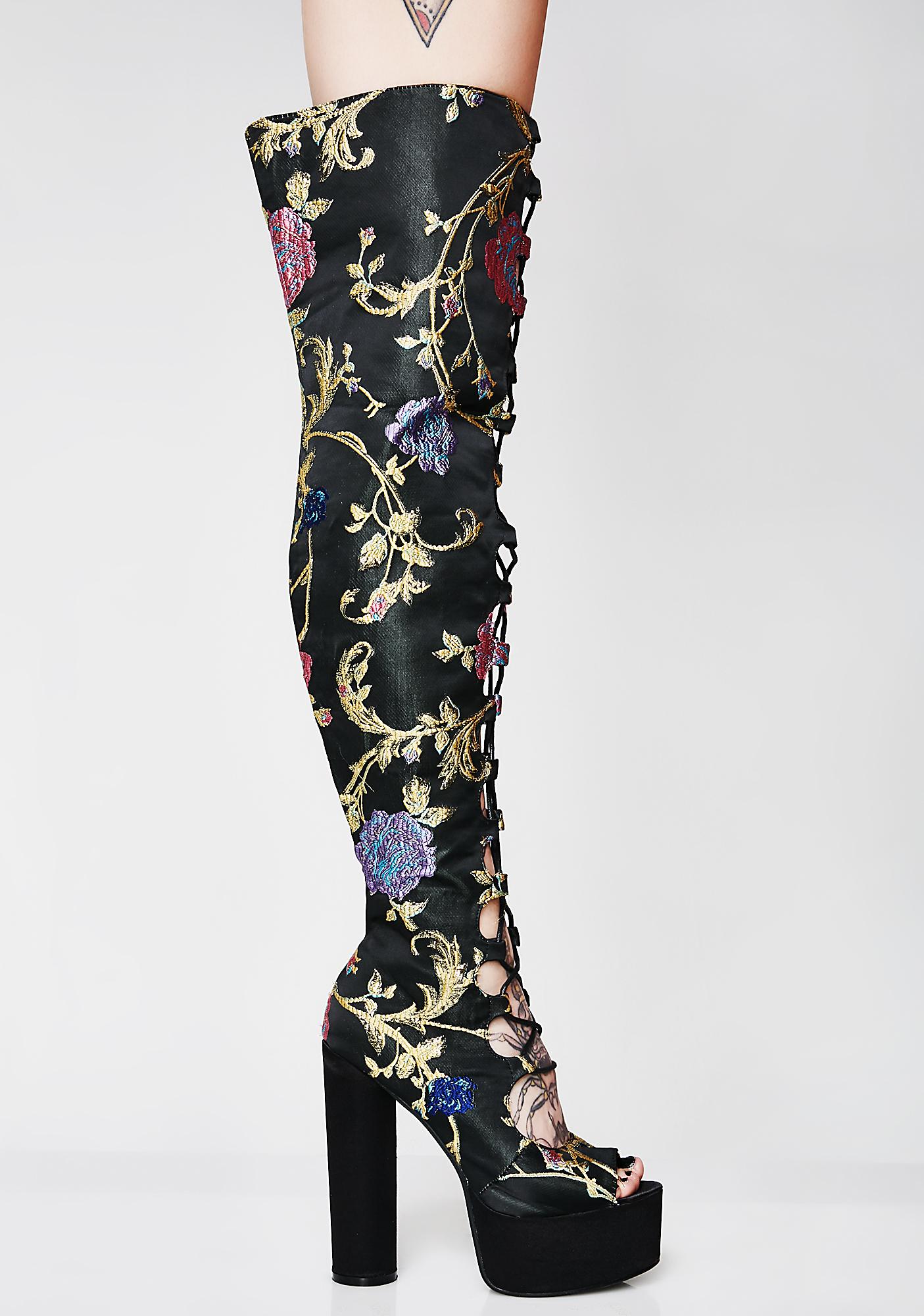 knee high floral boots