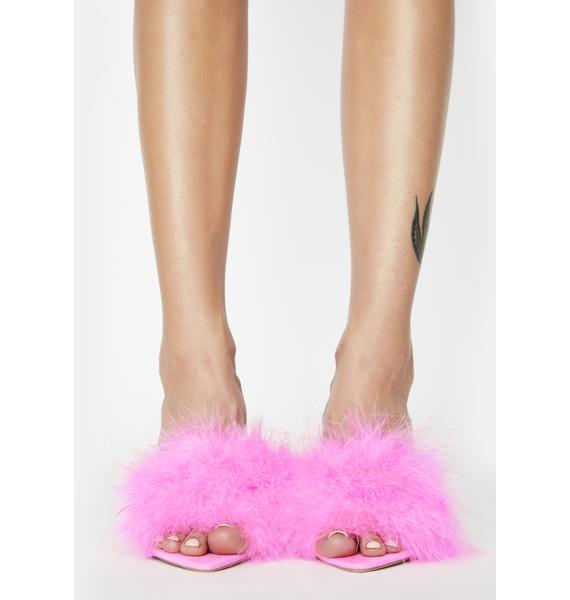 pink marabou heels