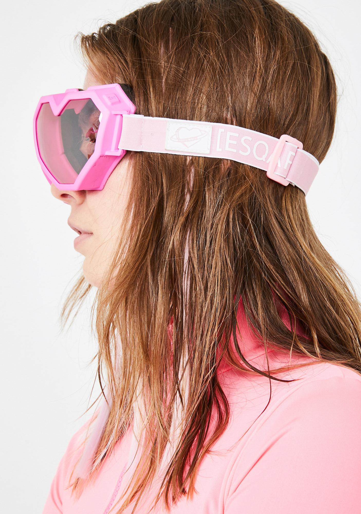 Esqape Pink Heart Goggles Dolls Kill