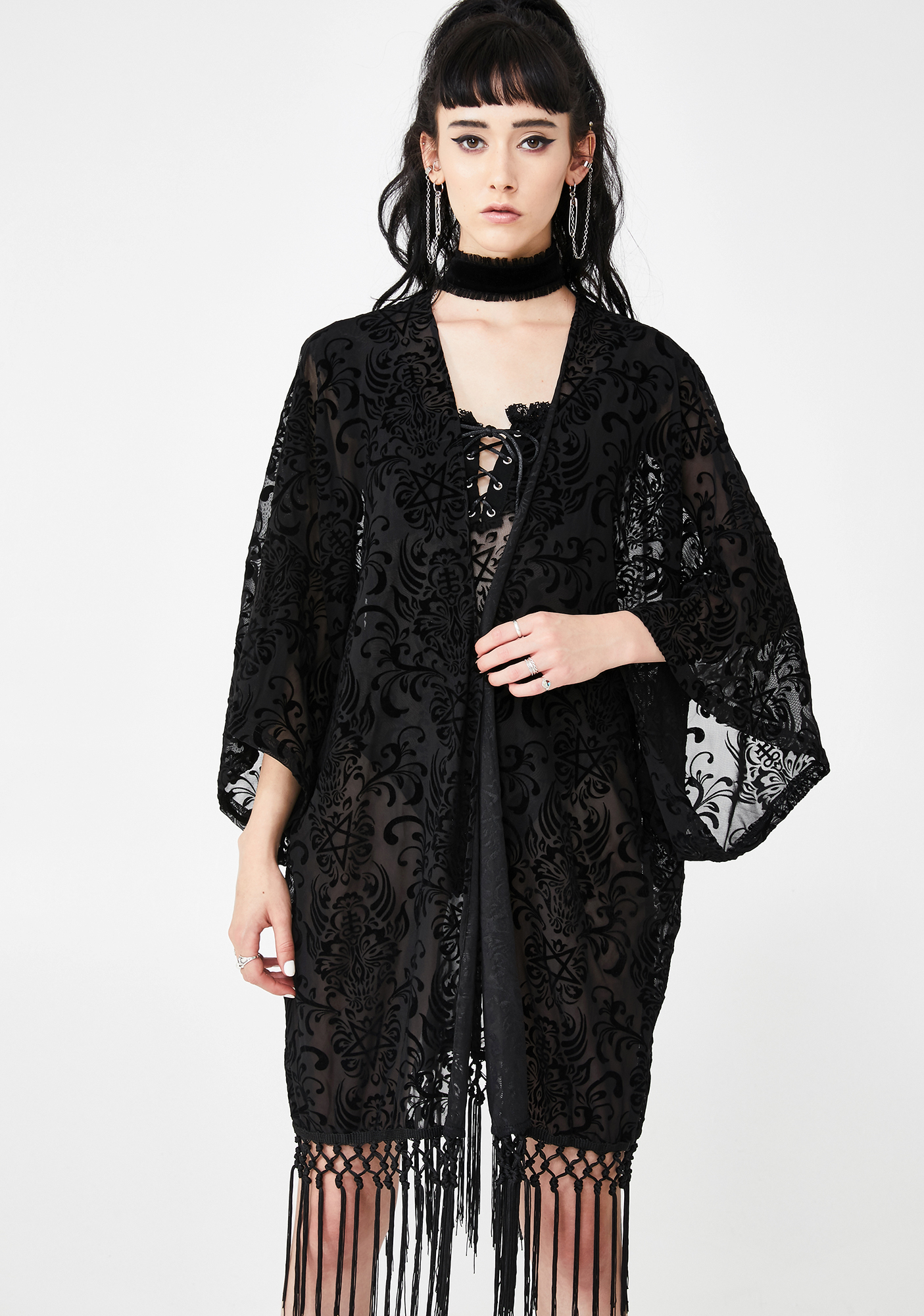 Killstar Last Rites Fringe Kimono Dolls Kill