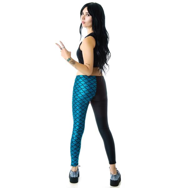 Zara Terez Turquoise Half Mermaid Leggings | Dolls Kill